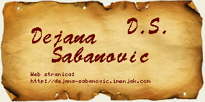 Dejana Šabanović vizit kartica